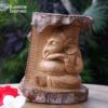 Wooden Fine Carved Ganesha Statue on natural tree 1