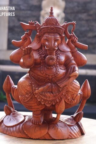 Lord Ganesha wooden statue 1