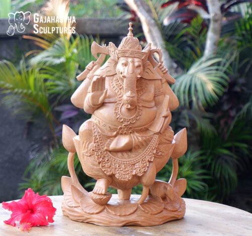 Antique wooden carved Lord Ganesha 1