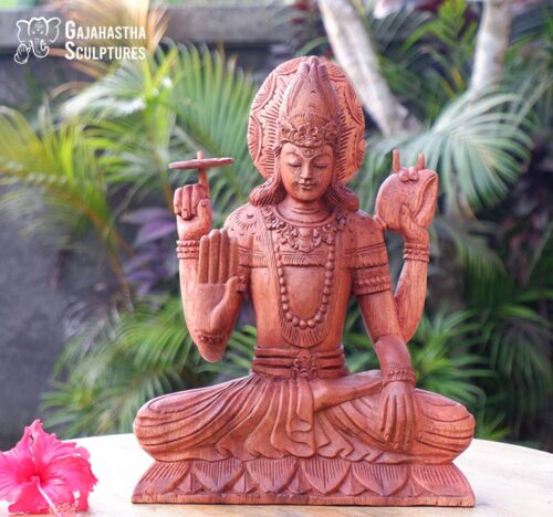 Lord Vishnu wooden statue