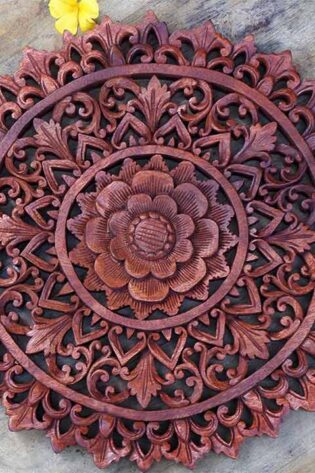 Round mandala wooden wall art